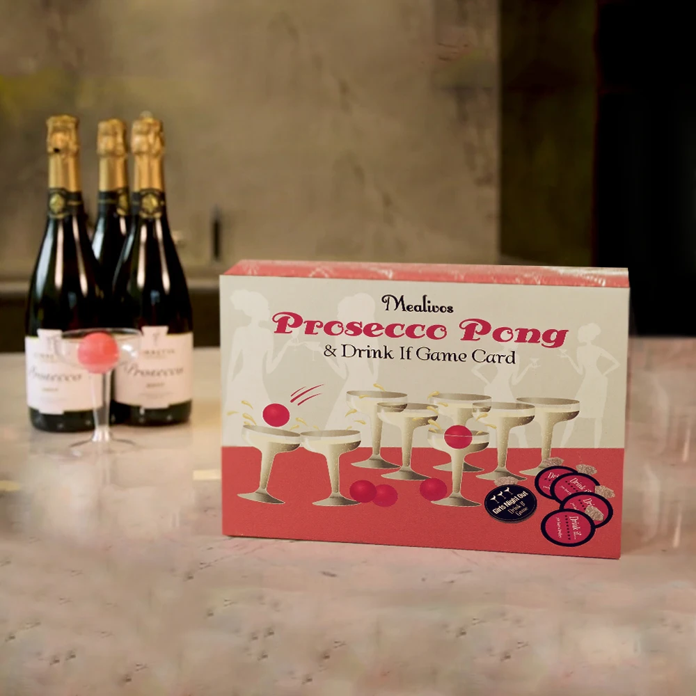 Mealivos говорящие столы Prosecco Pong оригинальная Питьевая игра и забавная альтернатива пиву понг идеальный секретный санта