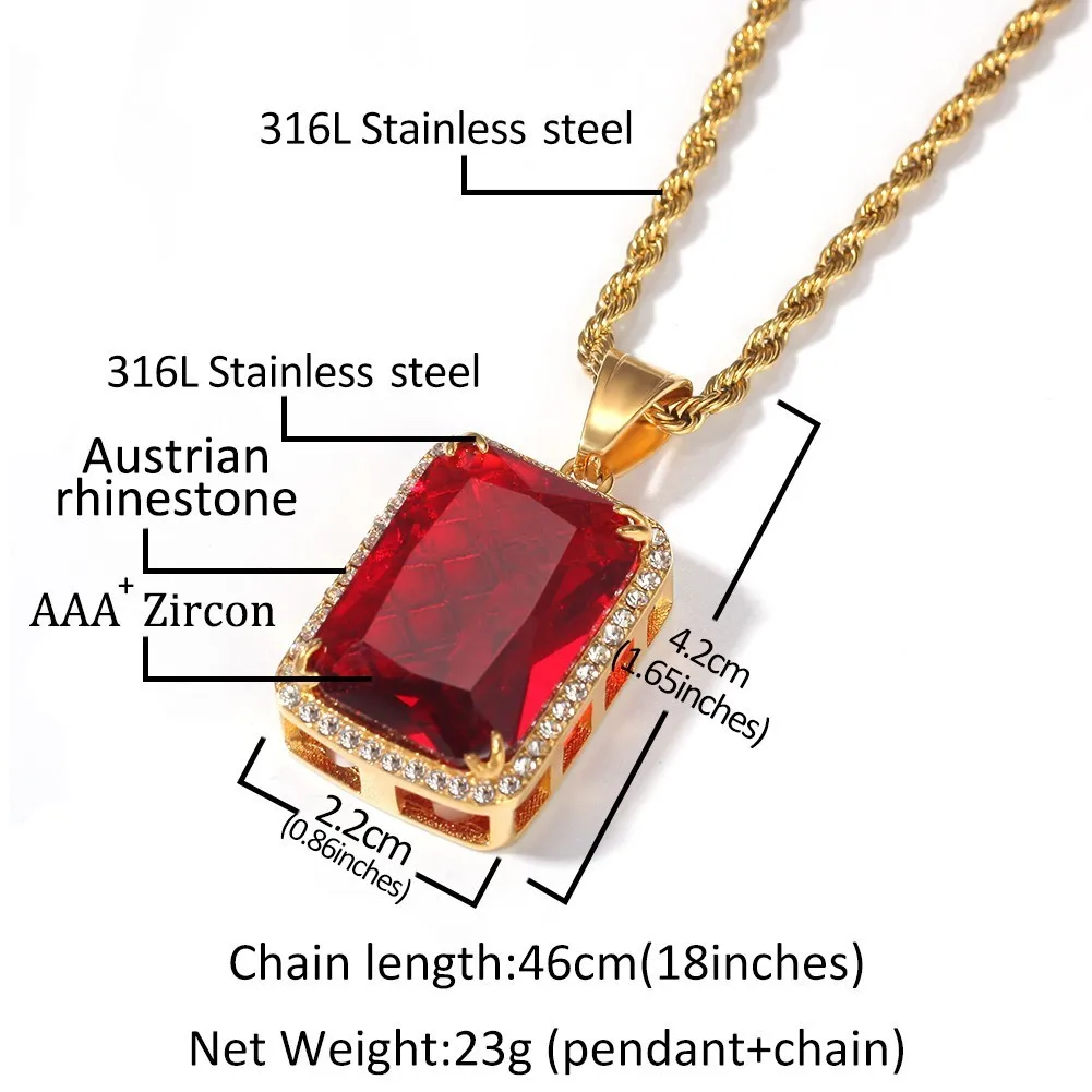 THE BLING KING нержавеющая сталь на заказ квадратные камни ожерелье хип хоп полный Iced Out кубический