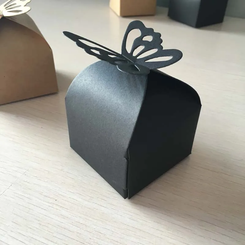 50 шт./лот коричневая крафт бумага упаковка для ювелирных изделий коробки