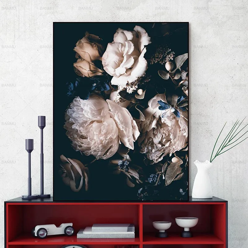 

New Modern Realism Picture Wall Art Painting Print Nordic Flower on Canvas Home Decor Poster for LivingRoom Decoration