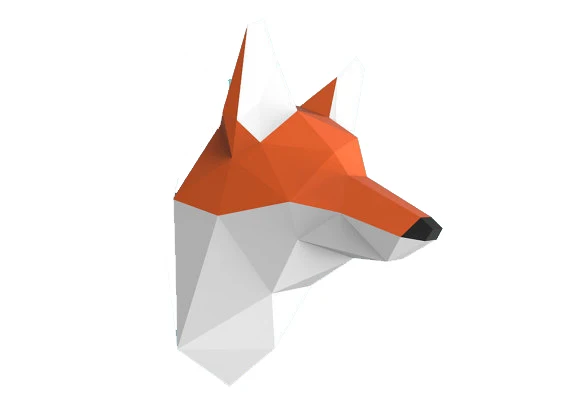 Fox Wall Hanging 3D Paper Model DIY Manual Die Toy Geometric Origami Three-dimensional Composition | Игрушки и хобби
