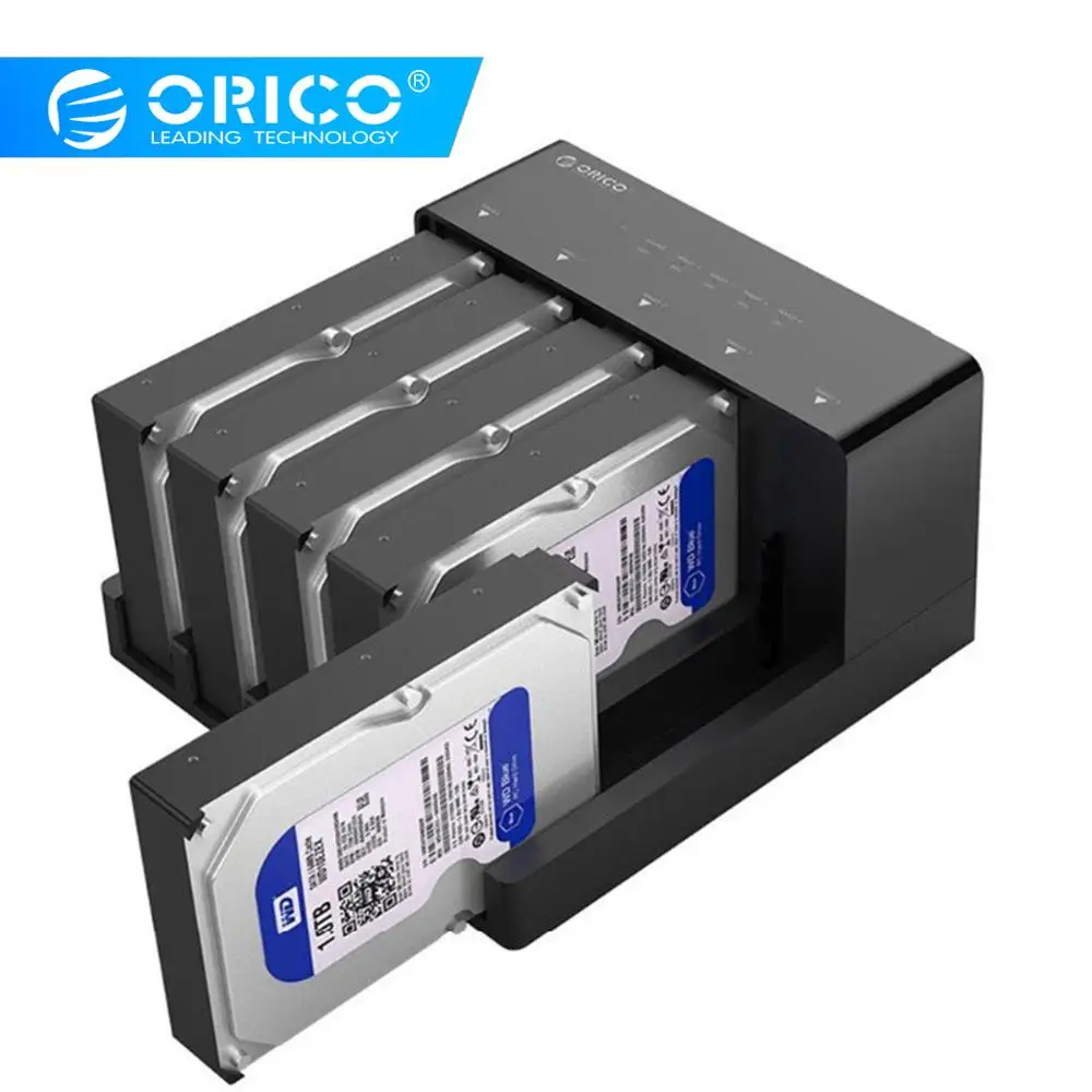 ORICO 5 Bay USB 3,0 HDD док-станция инструмент бесплатно usb 3,0 Sata чехол для жесткого диска адаптер для 2,5 3,5 дюймов HDD SSD клон-ящик