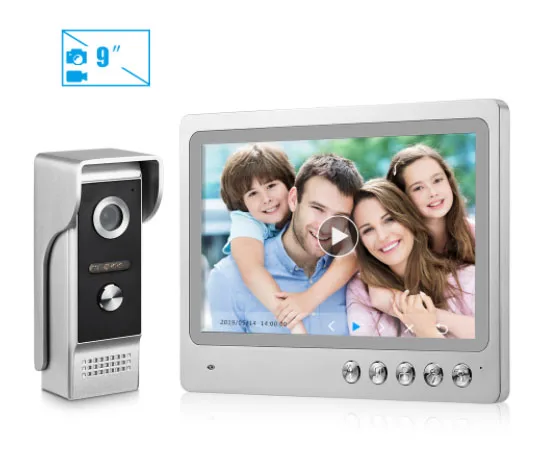 

Проводной видеодомофон XINSILU, система безопасности для виллы и дома, с картой TF 16 ГБ, запись видео и изображений, 9 дюймов