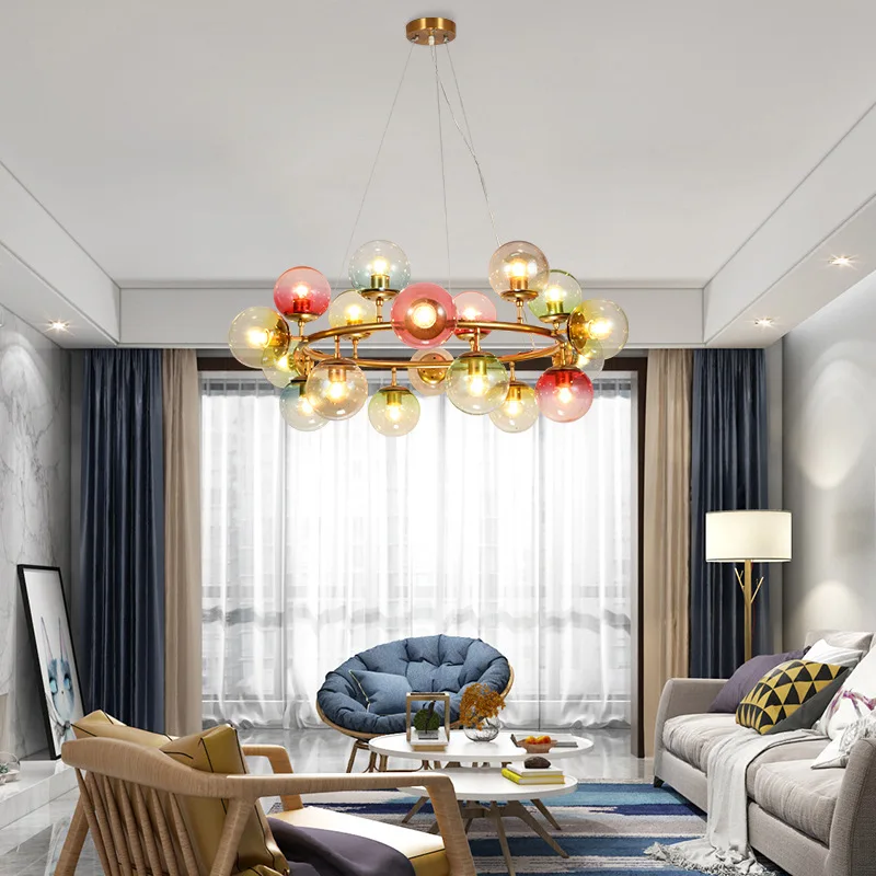 Living room lamps post-modern bubble color lighting 2019 new minimalist bedroom dining Chandelier | Освещение