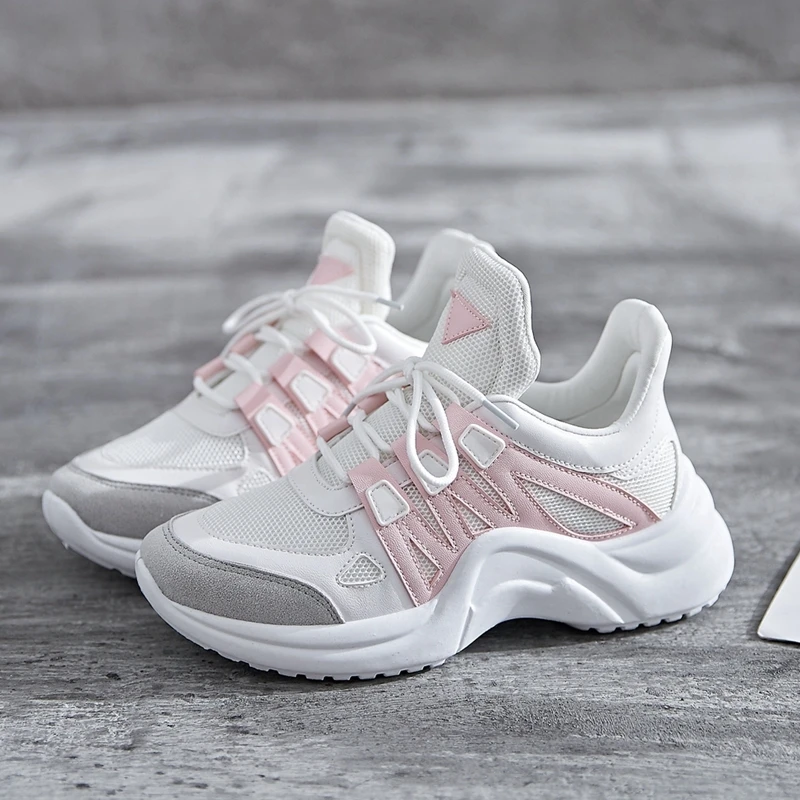 Женские кроссовки на платформе повседневные шнуровке весна-лето Tenis Feminino большие