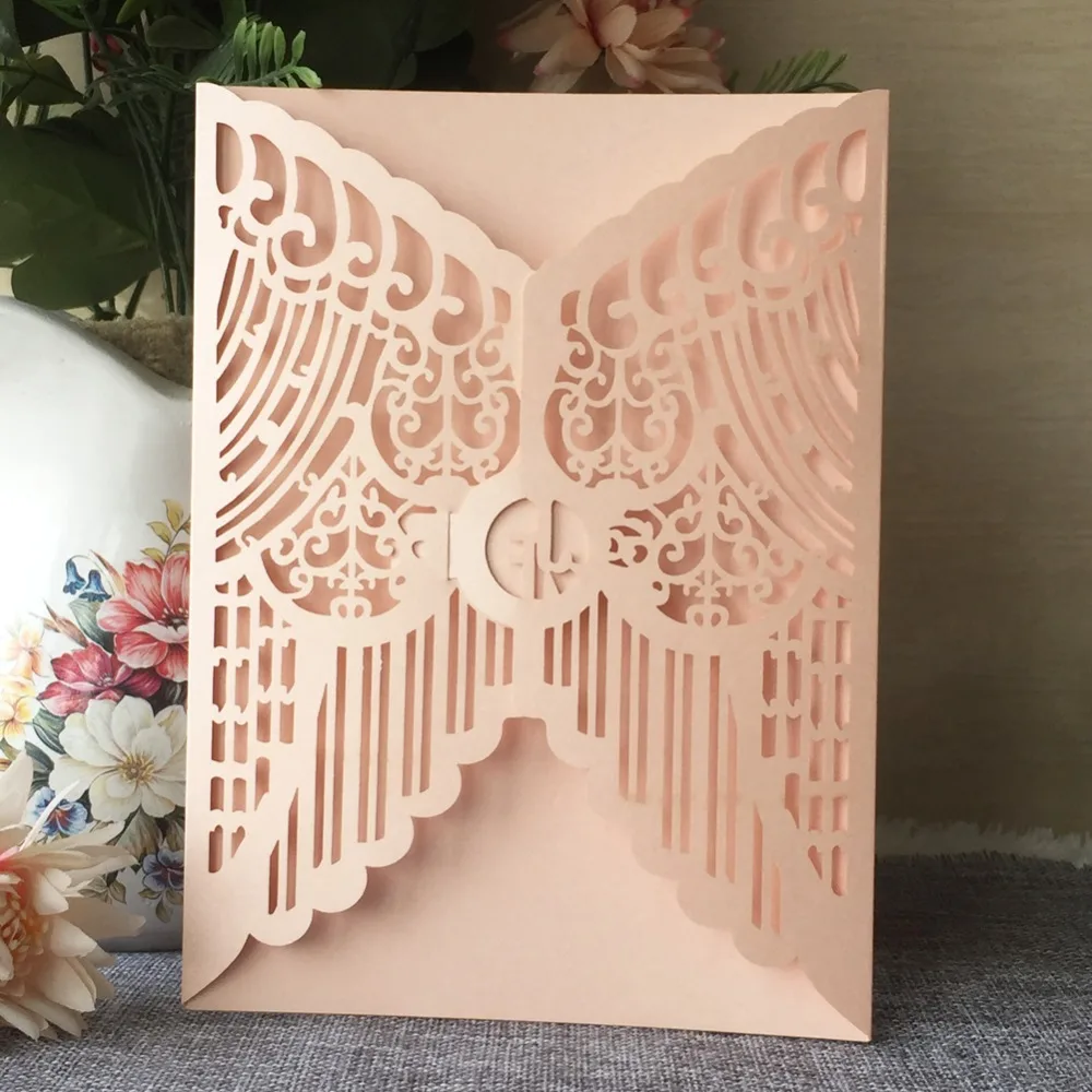 Свадебная открытка в европейском стиле с лазерной резкой жемчужные бумажные