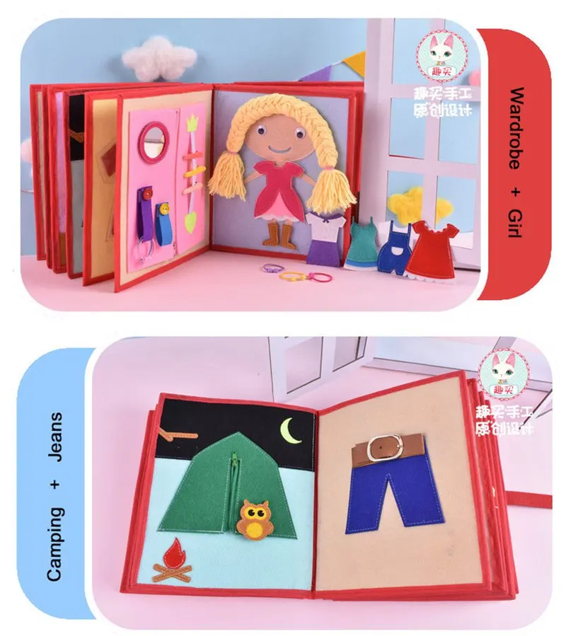 DIY High Quality My First Book 22 Pages For Baby Early Learning Toys Felt Quiet Book Special Gift Mom Handmade Felt DIY Package