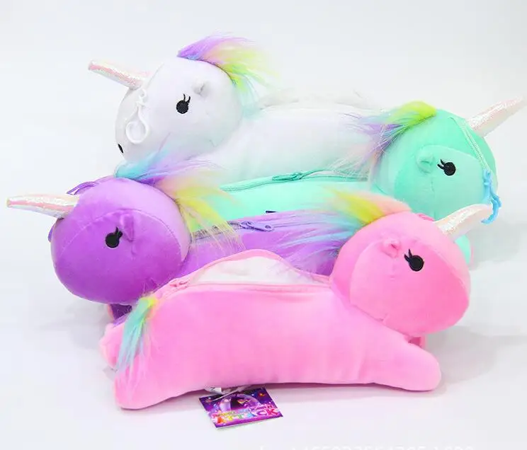 Милый Плюшевый единорог сумка для карандашей, Kawaii Детские Единорог Карандаш Чехол игрушка