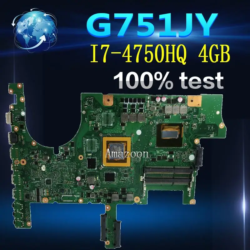 Amazoon ROG G751JY материнская плата для ноутбука ASUS G751JY G751JT G751JL G751Tested оригинальная материнская плата I7-4750HQ SR18J GTX980-4GB