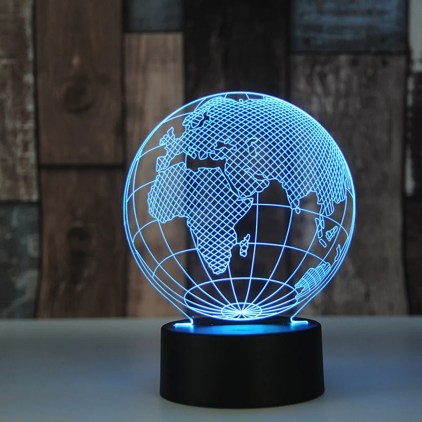 Новый дизайн Tellurion Глобус мир Европа карта 3D светодиодная лампа 7 видов цветов