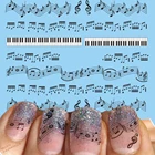 1 лист горячий дизайн ногтей Черный Музыкальный нот печать DIY ногти Пальцы женщин ногтей стикер наклейки татуировки инструменты # Новый