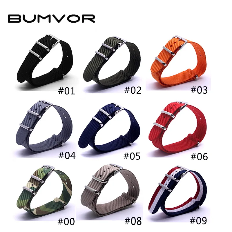 Watch Classic 18 mm bracelet Camouflage Army Military nato fabric Woven Nylon watchbands Strap Band Buckle belt 18mm New 2019 |