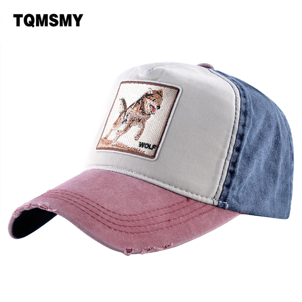TQMSMY Drop shipping Washed denim Cotton Cap Baseball Snapback Hat Men Summer Hip Hop Fitted Hats For Women Bone | Аксессуары для