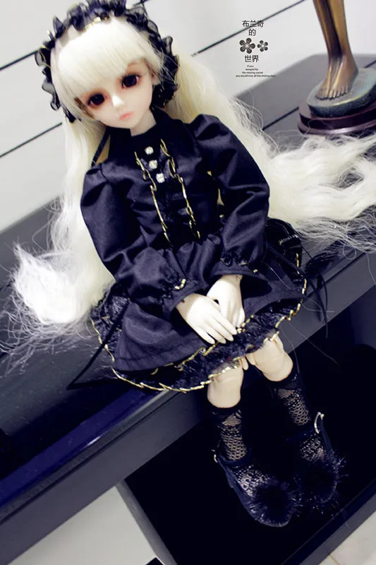 Одежда для куклы BJD/SD/одежда малышей черное платье в клетку стиле принцессы