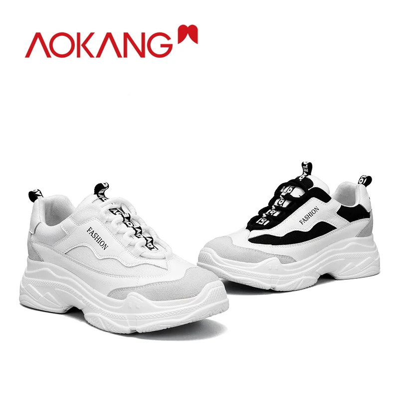 Женская Повседневная обувь AOKANG удобные дышащие кроссовки на платформе Zapatillas