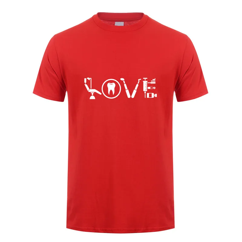 Omnitee Love equipe мужские футболки ts для дантиста, Мужская футболка, забавная хлопковая футболка с короткими рукавами, футболка для доктора зубов, топы, OZ-188 - Цвет: Red