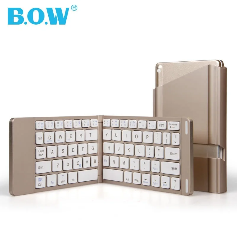 B.O.W HB022 Мини Bluetooth беспроводная клавиатура Беспроводная складная алюминиевая с