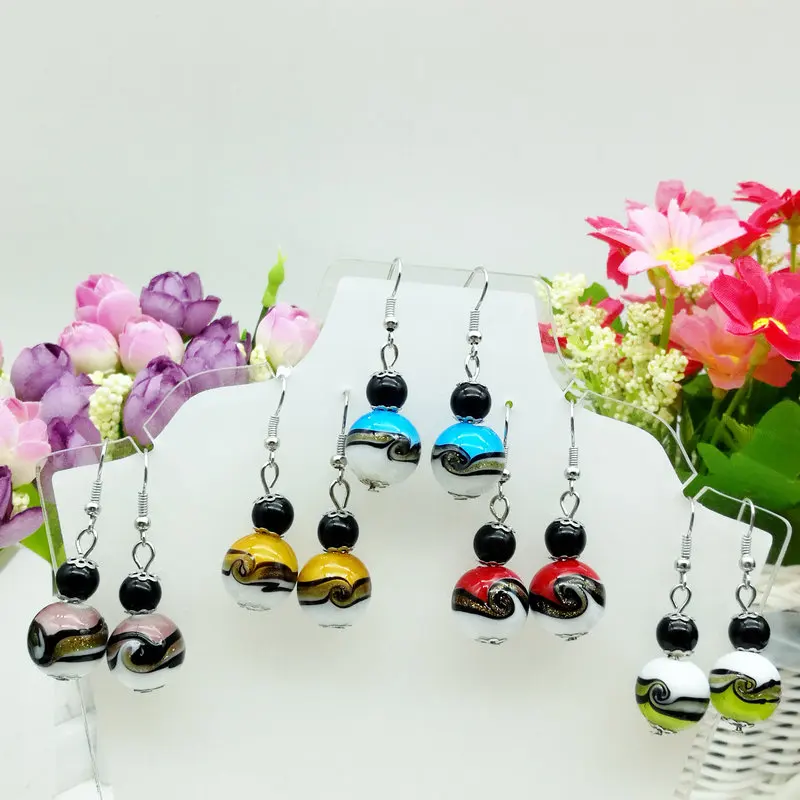 Новые модные женские серьги с цветным рисунком или узором дизайнерские