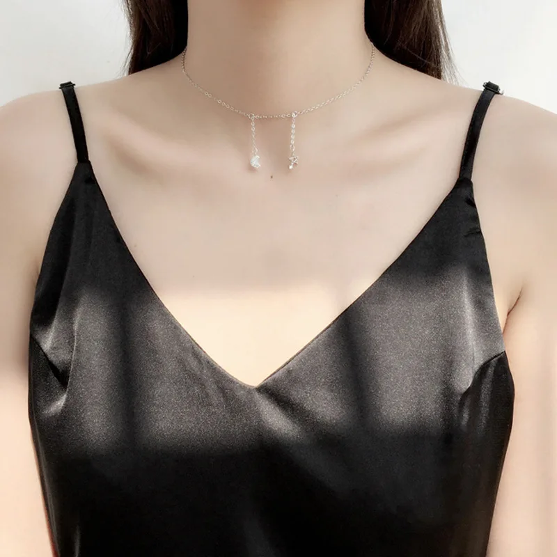 Женское Ожерелье с кристаллами FENGLI колье чокер в богемном стиле серебро 925 пробы