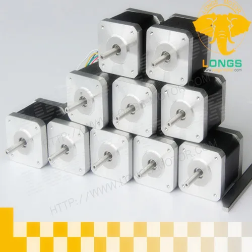 

HOT ITEM!!! 10pcs Nema 17 stepper motor with 48 oz.in, 1.7A 4 leads mini dc motor for 3d CNC Mill Cut Engrave LONGS MOTOR