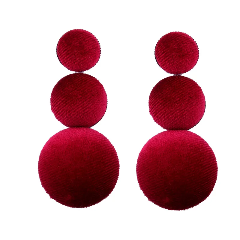 4 вида цветов шары из ниток серьги помпоны модные красные синие фиолетовые черные