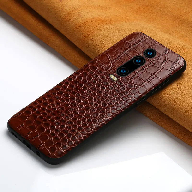 Чехол для телефона из натуральной кожи для Xiao mi Red mi K20 K20 Pro 9T Note 7 5 Plus 4x360, защитный чехол для mi 9 9t 9SE 8 8SE 8Lite a2 - Цвет: Коричневый