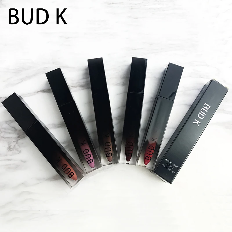 New BUD K 20 Colors Matte Liquid Lipstick Waterproof Long Lasting Lip Gloss Moisturizer Smooth Stick Cosmetic Beauty Makeup |