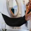 black 125x75 см фартук для лица тримминги для волос Catcher накидка раковина домашний салон инструмент 1 шт. полотно для бритья с 2 крючками новое поступление - Цвет: black