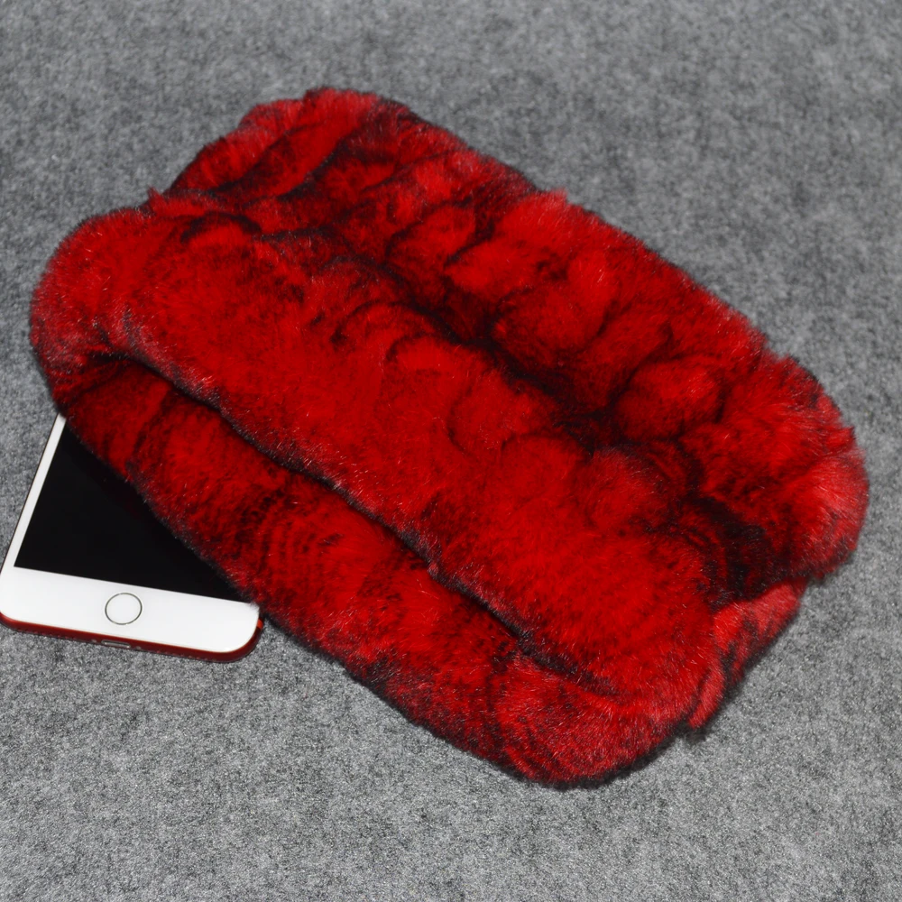 2021 шарф из настоящей шерсти кролика декоративного кольцо женский вязаный