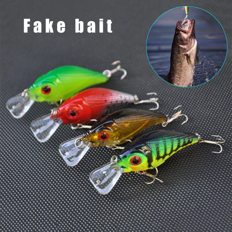 

Популярная 4 шт. 7,7 см рыболовная приманка, поддельная приманка, жесткая наживка в виде гольяна, 3D реалистичные наживки с крючками DO2