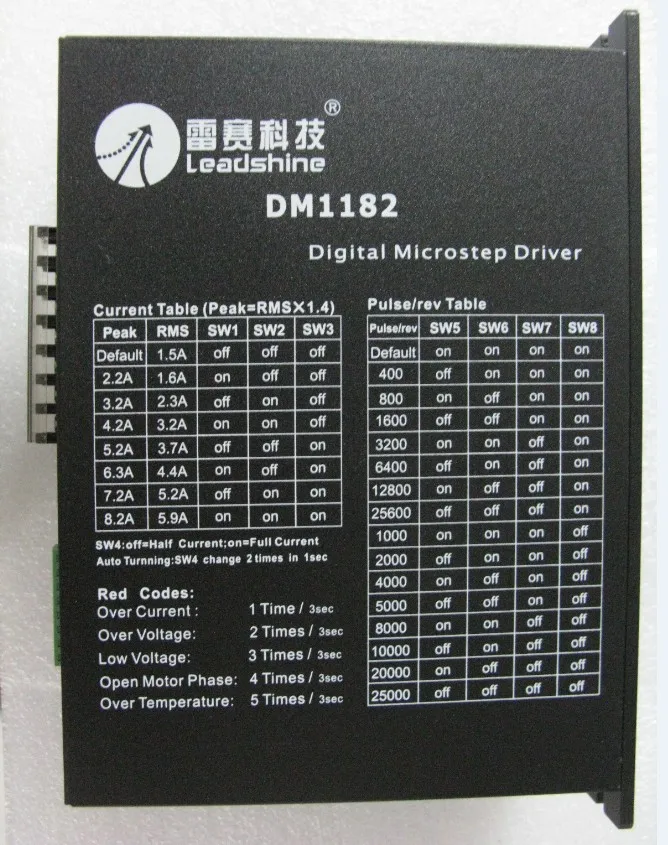 Dm1182 Leadshine цифровой microstep водитель ЧПУ шагового привода 2 ФАЗА 2.2 ~ 8.2a 60 130vac