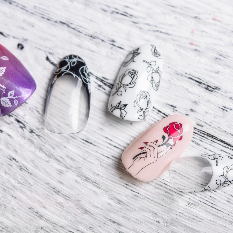 1 лист NailMAD Роза наклейка с цветком для ногтей Наоми стикеры 3D на ногти Nail Art Руки