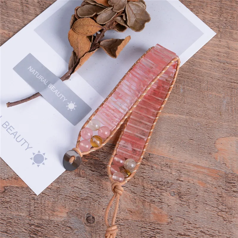 Женский винтажный кожаный браслет в стиле бохо Браслет манжета с