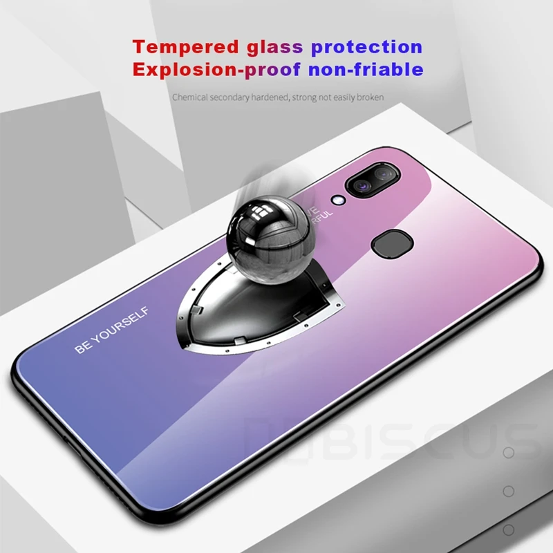 Роскошный градиентный чехол из закаленного стекла для Samsung Galaxy A20E A20S A20 S SM A202F/DS