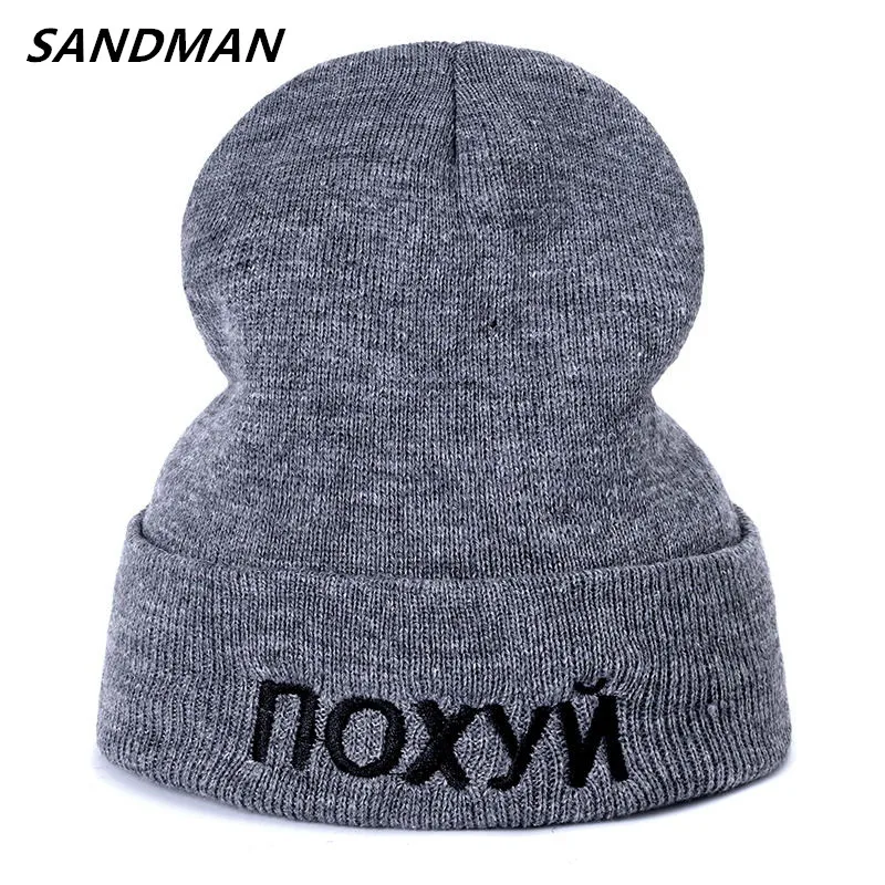 SANDMAN/высококачественные повседневные шапочки с буквенным принтом для мужчин и женщин; Модная вязаная зимняя шапка в стиле хип-хоп