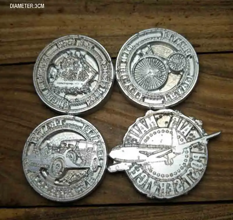 diameter 3cm 4pcs Самолет парусник Автомобиль Велосипед ручной работы уникальный дизайн штемпели для резного орнамента штамп с резец для кожи - Цвет: diameter 3cm 4pcs