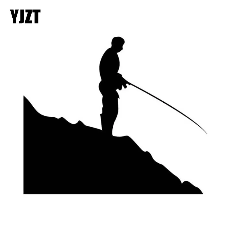 

YJZT 13 см * 11,4 см интересные виниловые Стикеры для рыбалки и рыбалки для стайлинга автомобиля черные и Серебристые наклейки