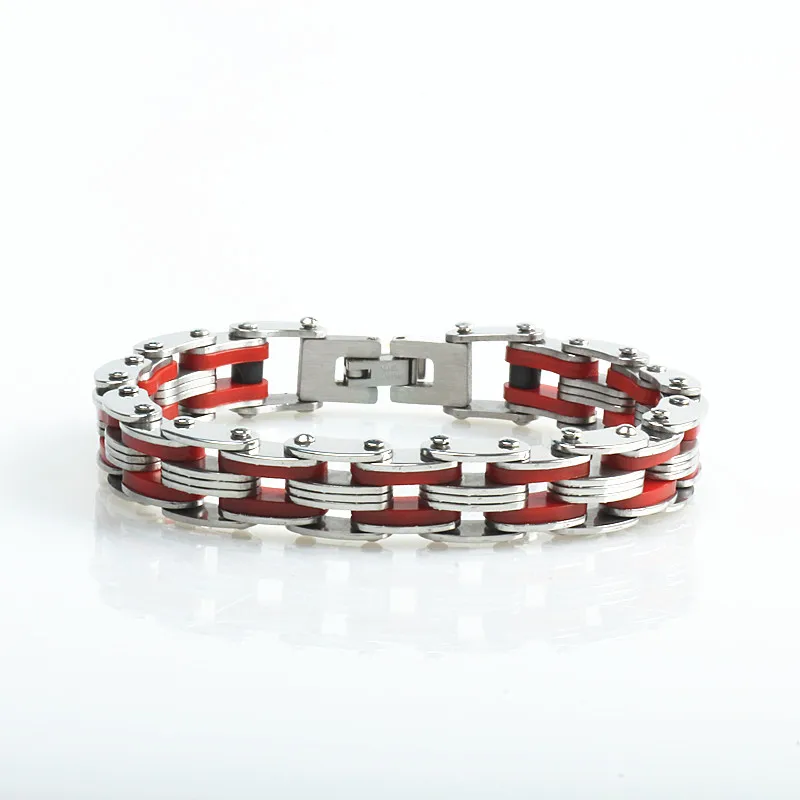 Silicone Stainless Steel Bracelet Men Bangle Rainbow Color 316L bracelet men | Bracelets