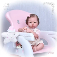 boutique reborn baby silicone dolls 52cm soft touch real newborn baby skin color super nature hair icradle bebe reborn gift toy