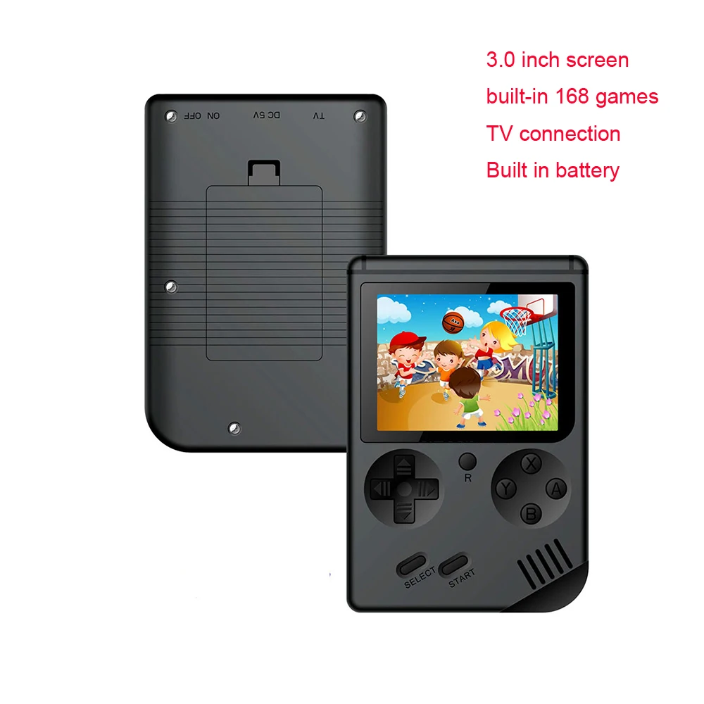 Новинка 3,0 дюймов Ретро портативная игровая консоль Классический игровой плеер tv Out с 168 играми для детей семьи