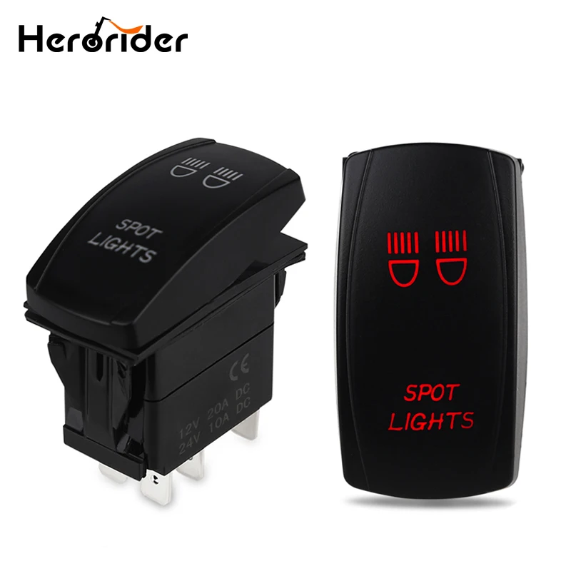 

12V-24V Waterproof Car Marine Blue Boat Toggle Rocker Switch Led Light Bar Work Fog Rear On-OFF 5 Pin
