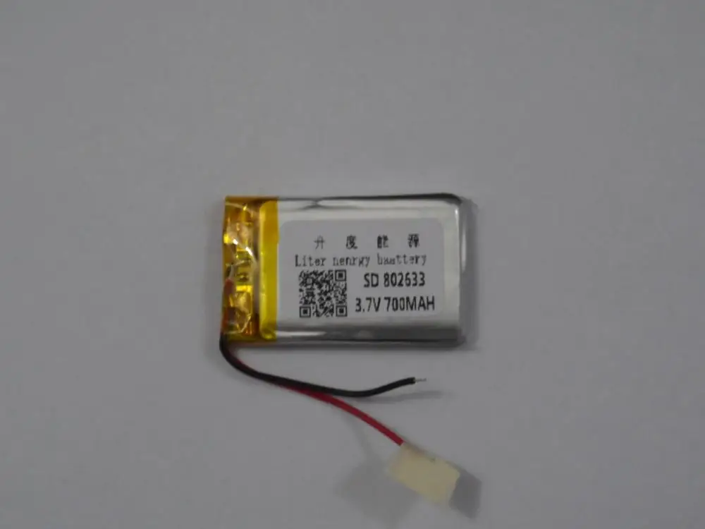 

Polymer lithium battery factory direct selling 802633 3.7V 700mah WAL-MART EN60950 certification