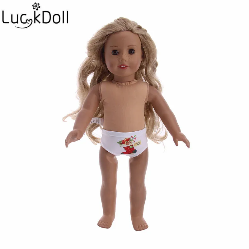 Luckdoll Рождественская Кукла трикотаж+ трусики+ обувь подходит 18 дюймов американские кукольные аксессуары лучший подарок