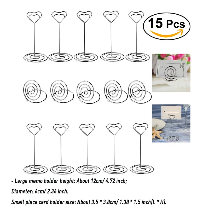 9 12 Pcs Rose Gold Heart Shape Photo Holder Stand Desk Number Holders Card Place Paper Clamps For Wedding Party Decorations - Цвет: 9