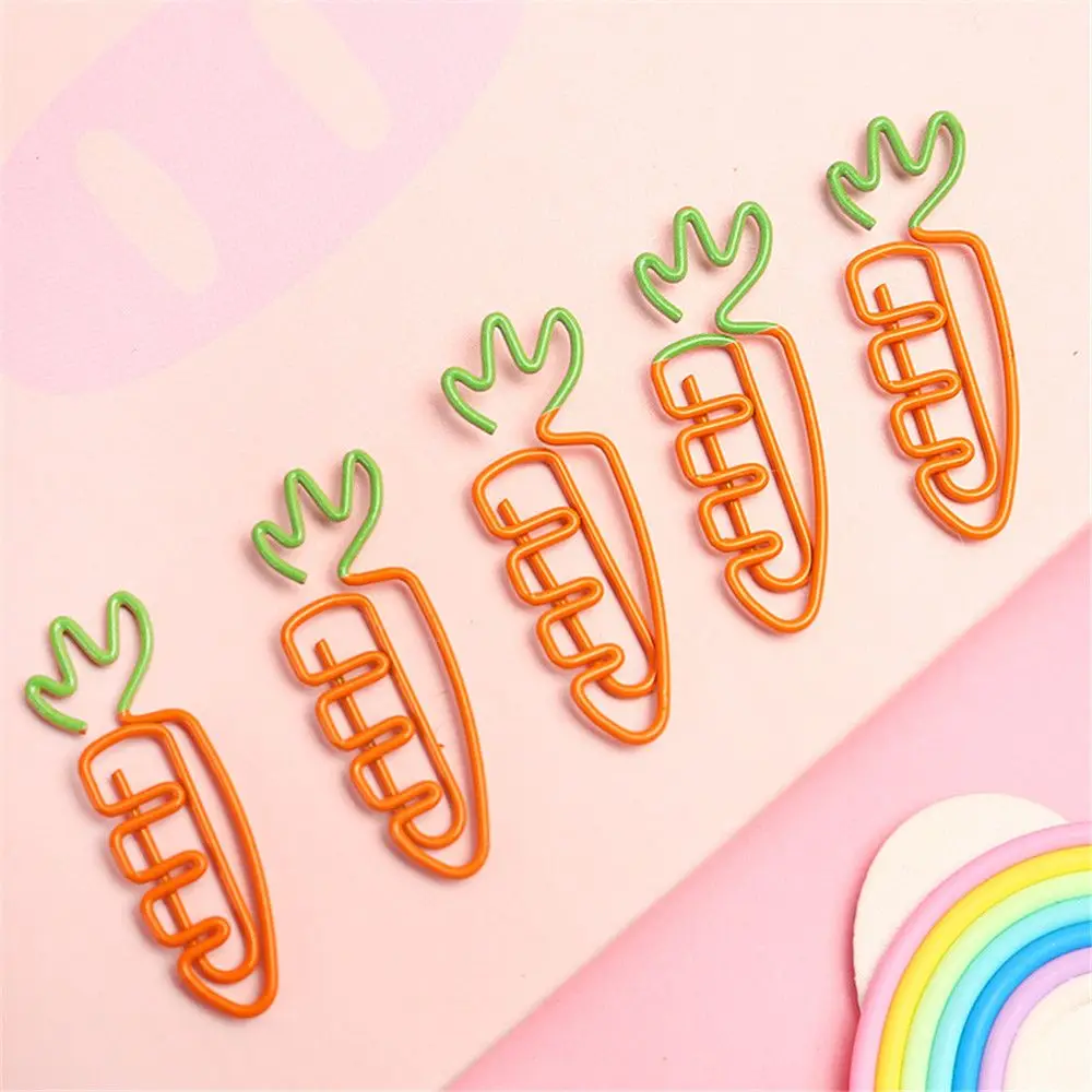 orange 5 шт./лот, милые Мультяшные Зажимы для бумаги с морковкой, Kawaii, канцелярские принадлежности, металлические закладки, зажимы для заметок, планировщик, канцелярские принадлежности - Цвет: orange