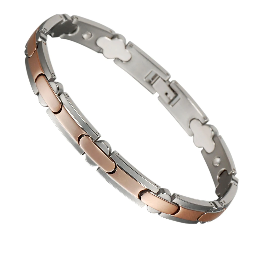 

Wollet Jewelry 20cm Rose Gold Magnetic Stainless Steel Bracelets for Women