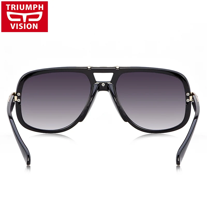 Триумф видения черные очки Мужчины Градиент UV400 солнцезащитные для мужчин пилот