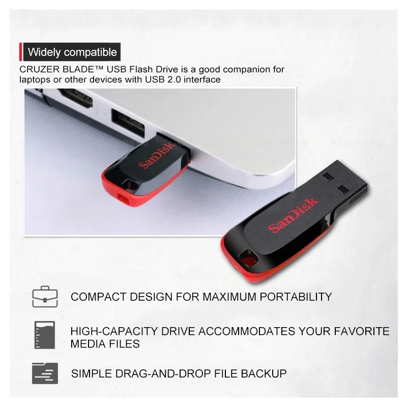 Sandisk Флеш накопитель USB флеш-память 8 Гб оперативной памяти 16 встроенной 32 ГБ 64 128