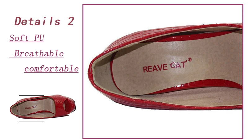 REAVE CAT/женские туфли-лодочки; туфли-лодочки на высоком каблуке с открытым носком для вечеринки и свадьбы; туфли на платформе и высоком каблуке 12 см; bota masculina Tenis feminino