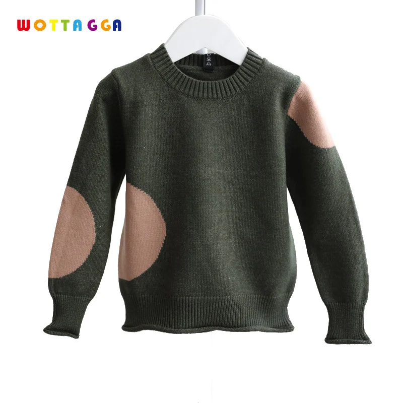 WOTTAGGA/2019 г. свитера для мальчиков с оборками и круглым вырезом детский вязаный